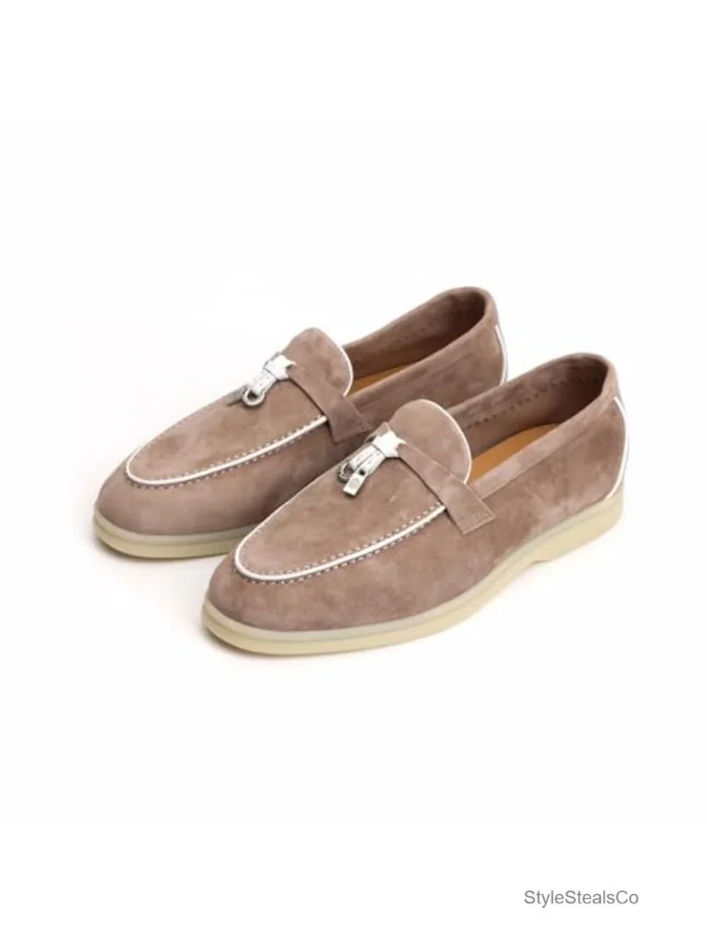 Women's Genuine Suede Leather Loafers – Slip-On Penny Loafers with Cushioned